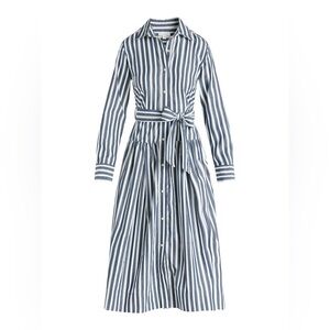 Free Assembly Women's Belted Cotton Maxi Shirtdress with Long Sleeves